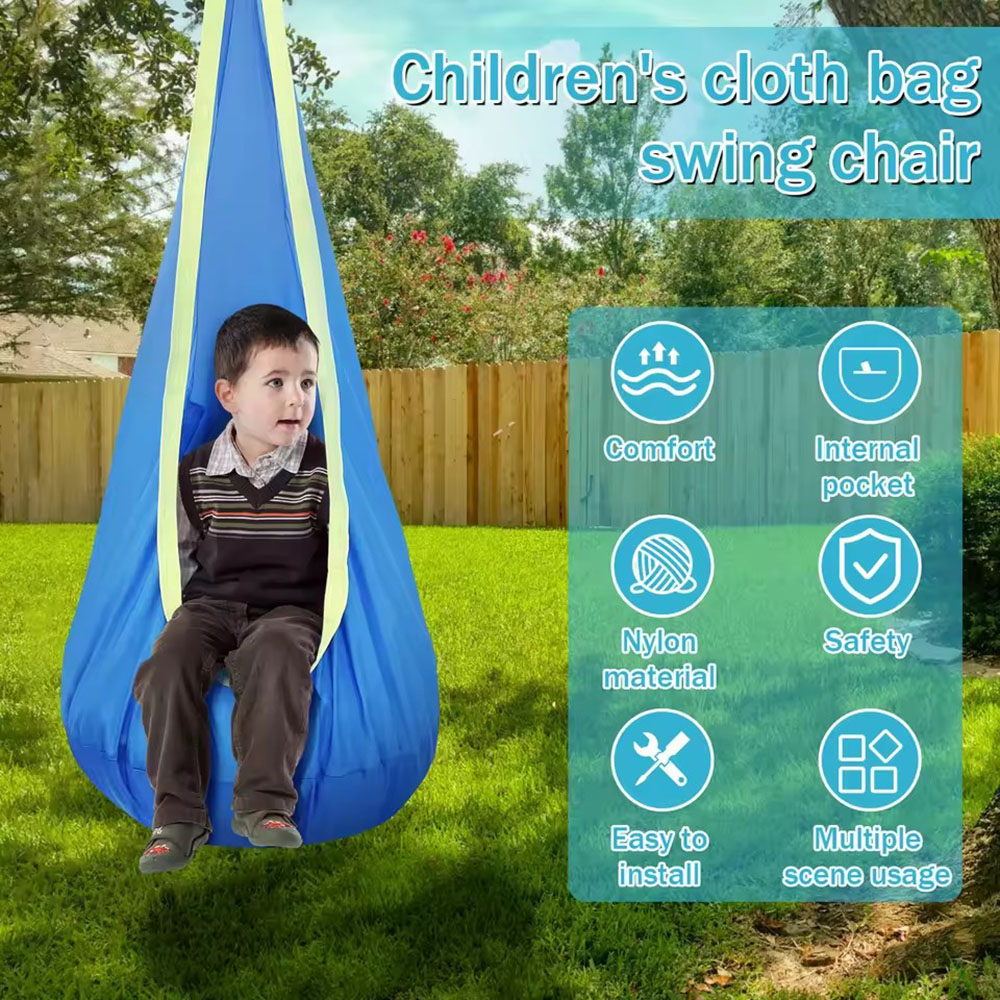 Kids Outdoor Swing Chair - Kids Pod Swing Seat Nylon Hanging