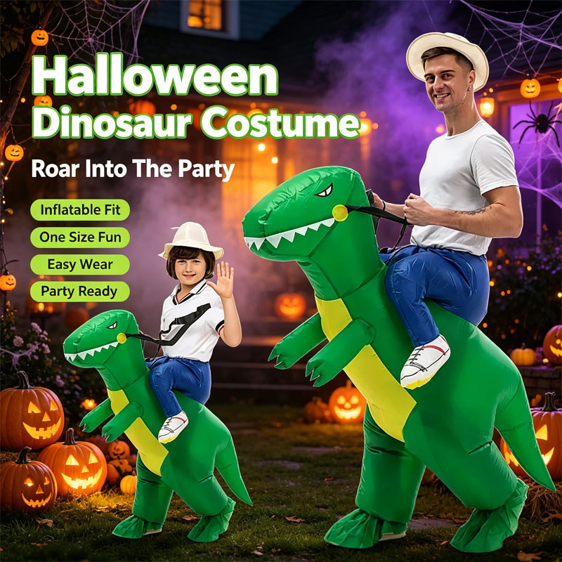 Kids Outdoor Ride On - Inflatable Dinosaur Costume Ride-On Outfit for