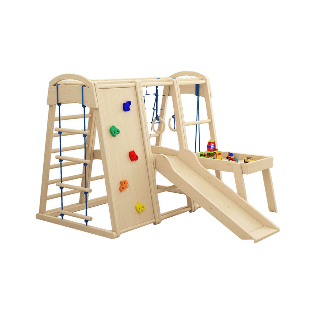 Kids Outdoor Climbing Structure - Indoor Outdoor Wooden Children Kids Montessori
