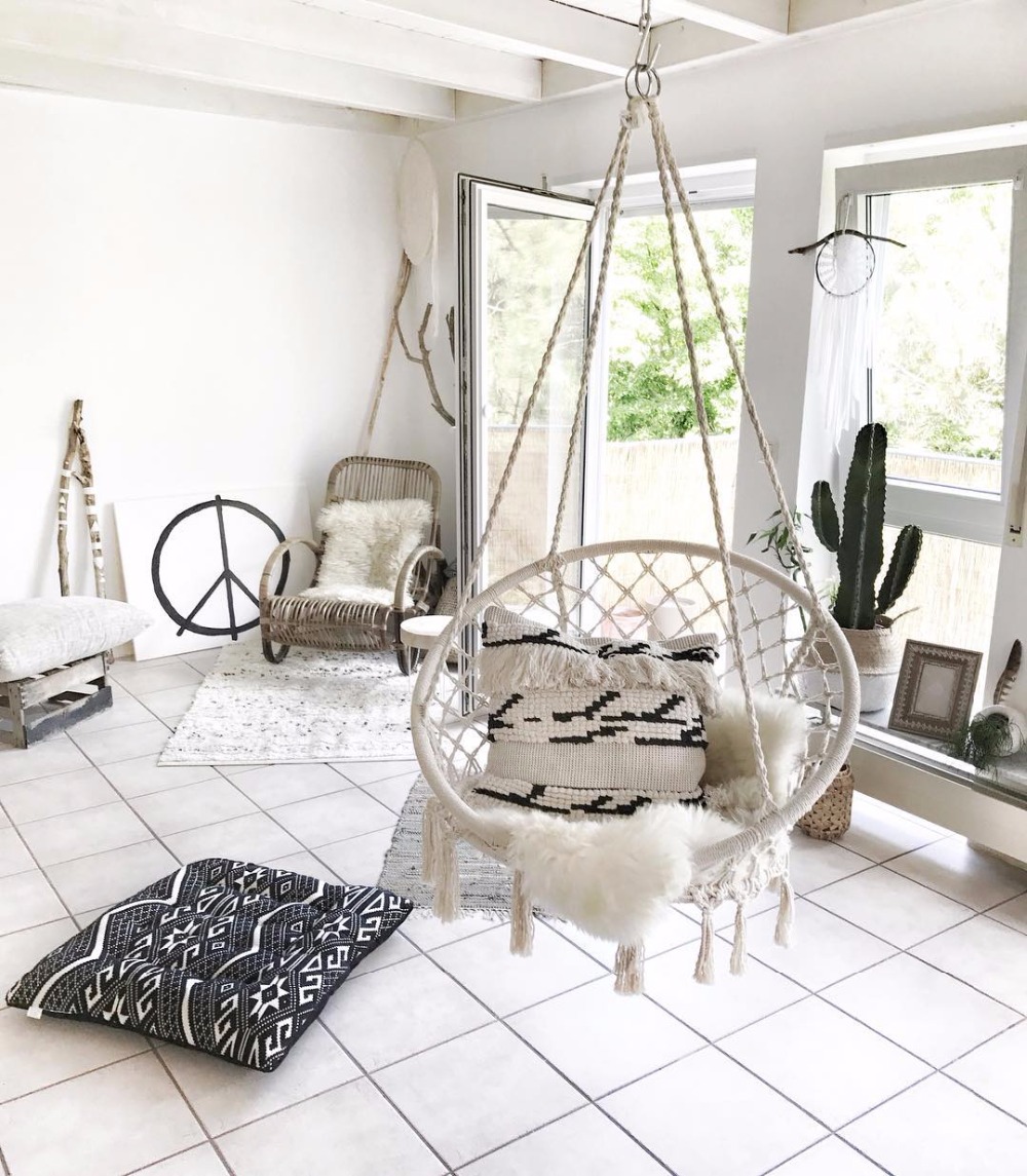 Kids Outdoor Swing Chair - Năm 2021 Bắc Âu Tay Dệt