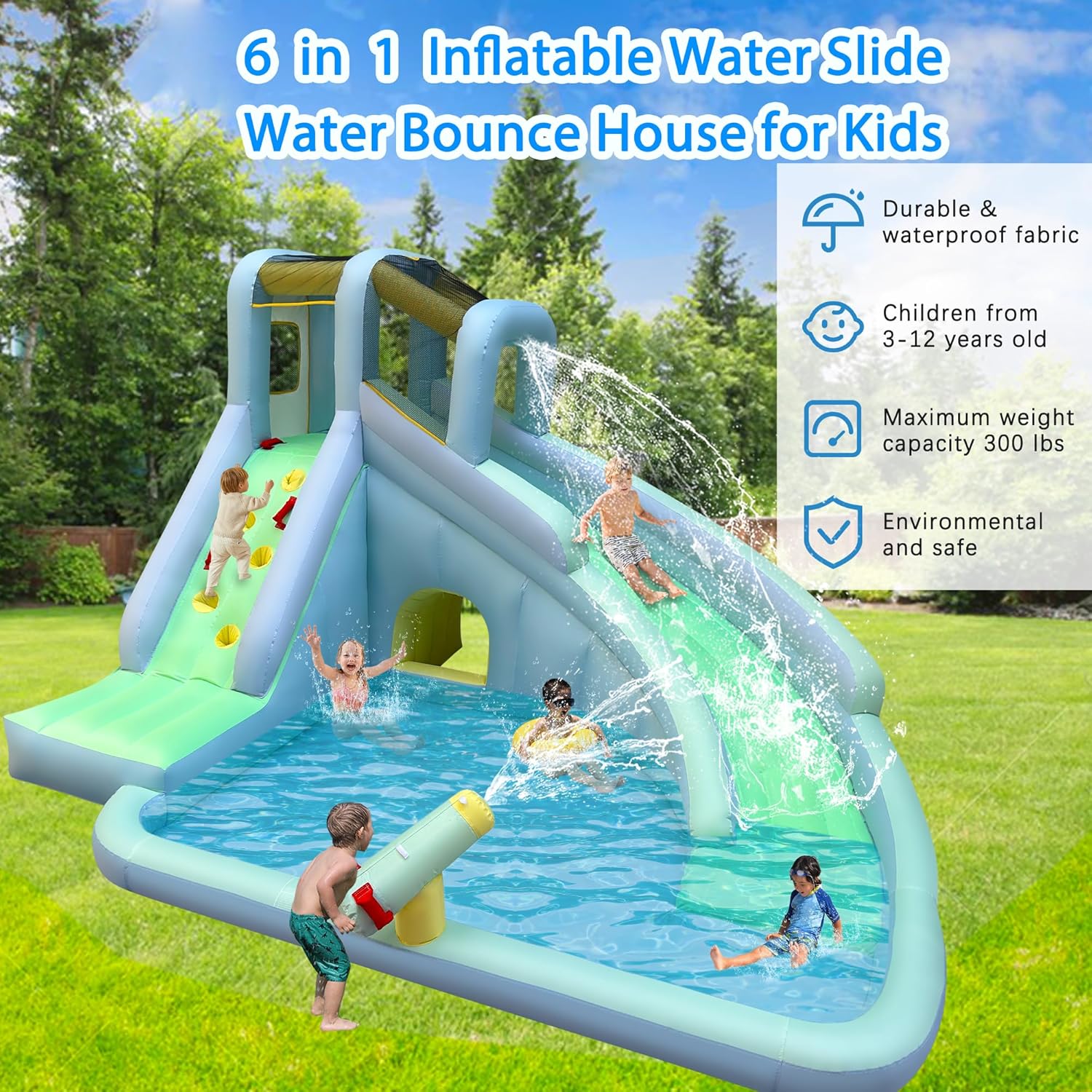 6-in-1 Inflatable Kids Bounce  - đánh giá và giá Kids Outdoor Climbing