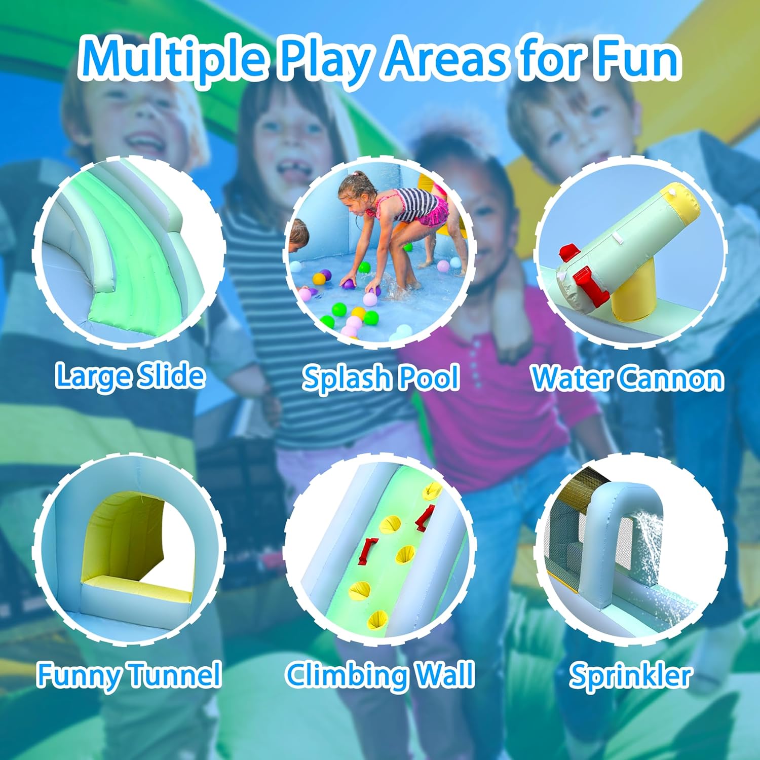 6-in-1 Inflatable Kids Bounce  - đánh giá và giá Kids Outdoor Climbing
