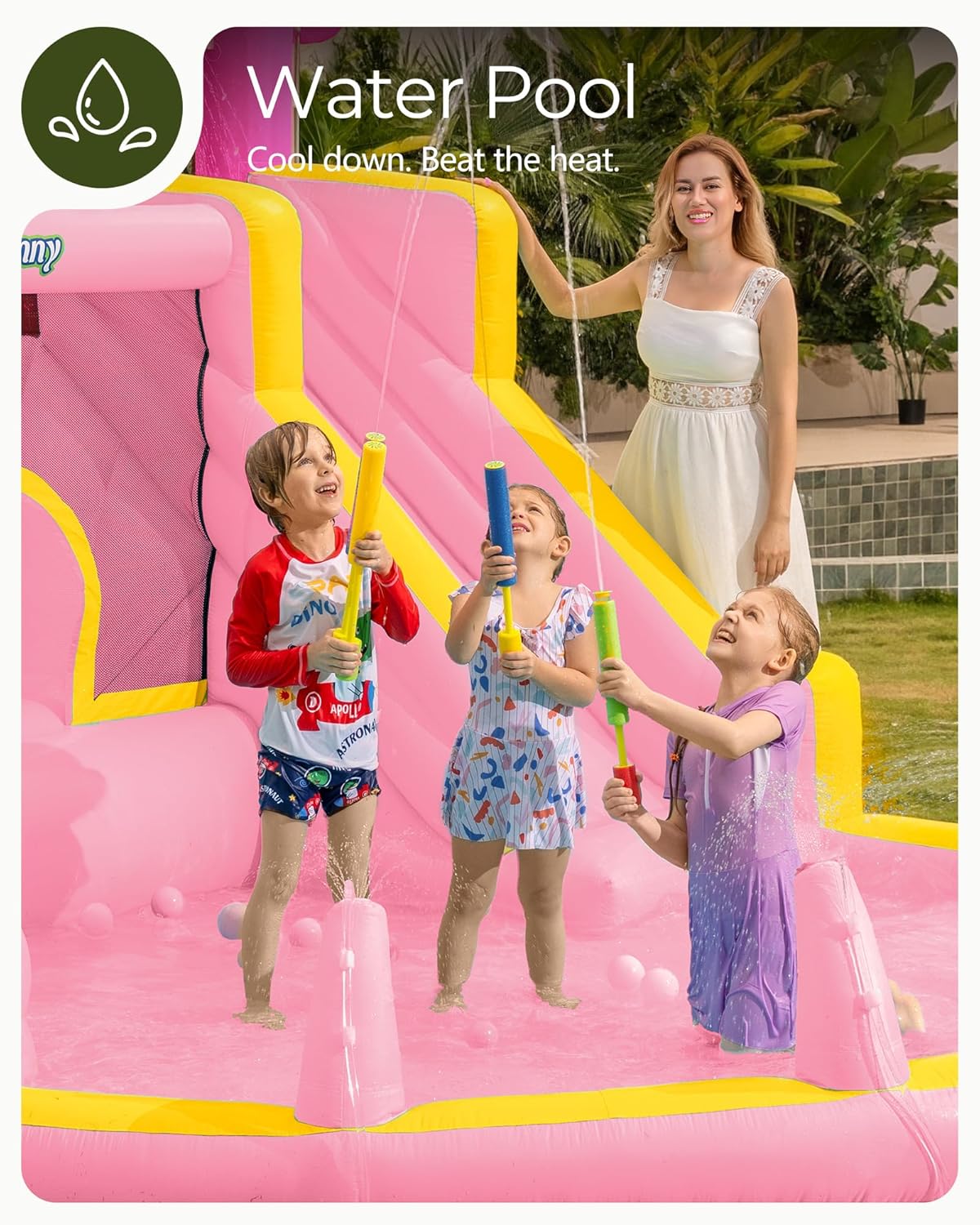 Pink Inflatable Water Slide Bo - đánh giá và giá Kids Outdoor Inflatable Water Slide