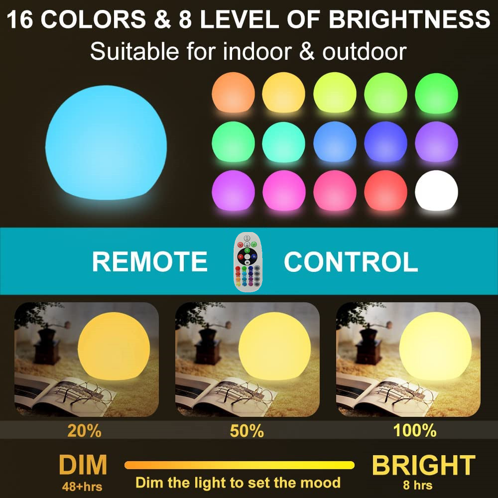 Rechargeable LED Glowing Ball  - đánh giá và giá Kids Outdoor Garden