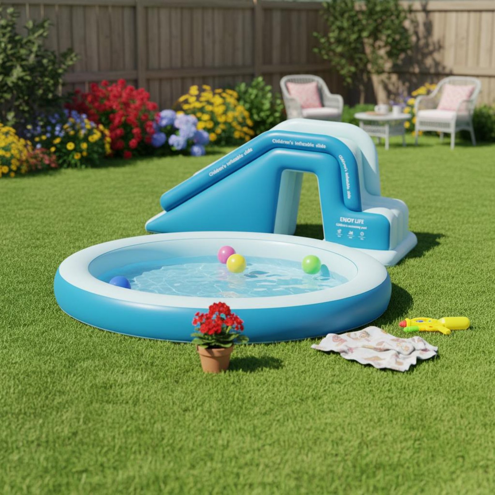 Inflatable Pool Slide Foldable - đánh giá và giá Kids Outdoor Inflatable Water Slide