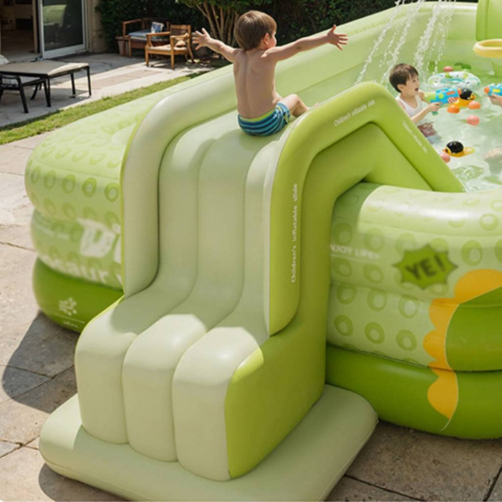 Inflatable Pool Slide Foldable - đánh giá và giá Kids Outdoor Inflatable Water Slide