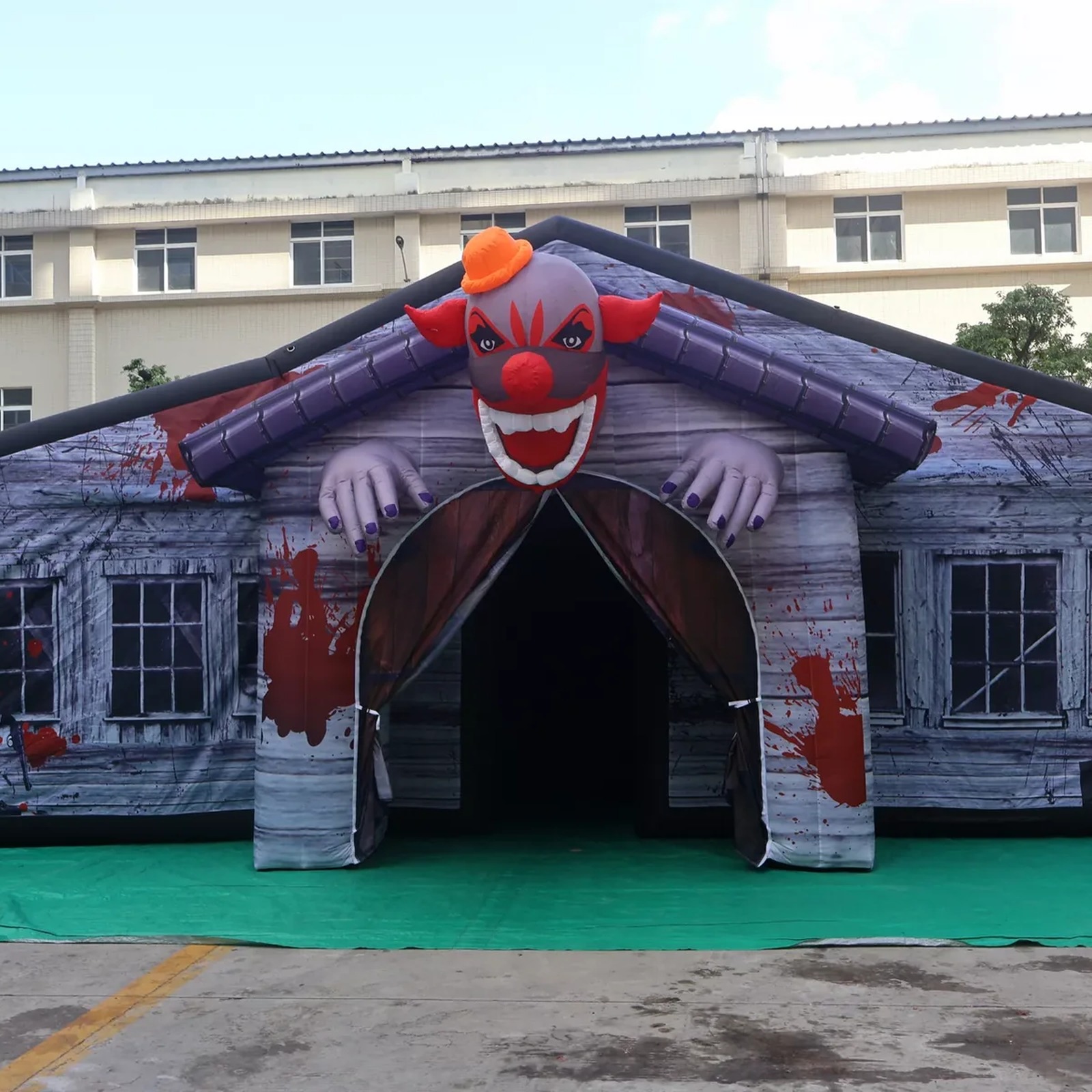Mê cung bơm hơi lớn màu xám có - đánh giá và giá Kids Outdoor Venues