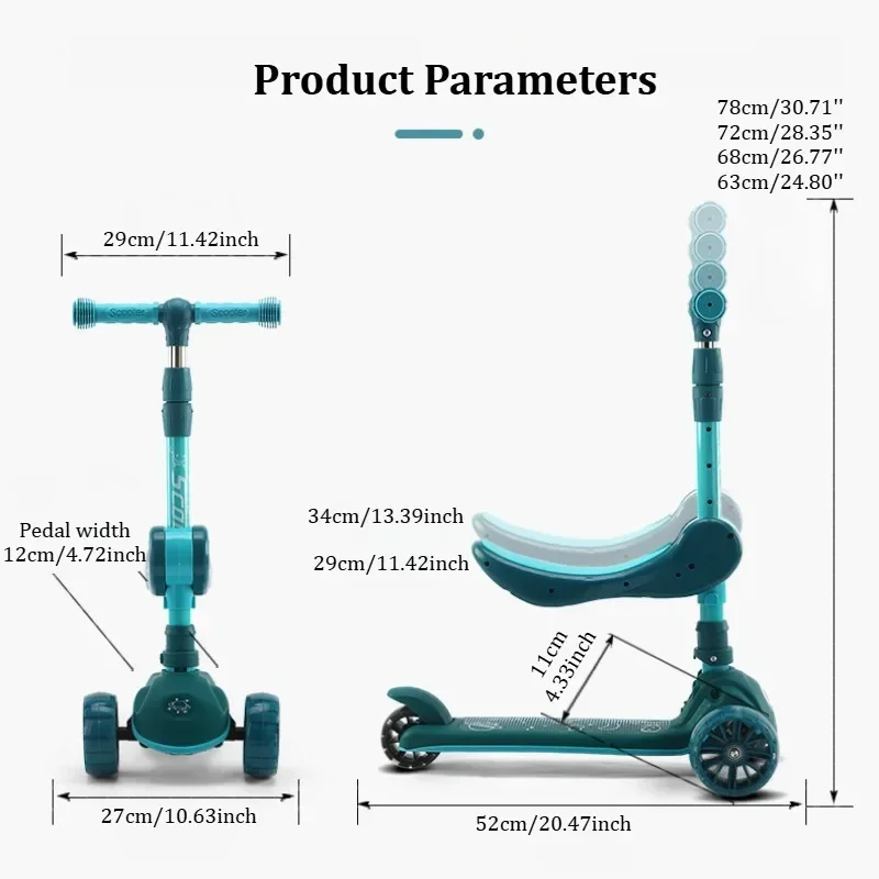 2-in-1 Kids Kick Scooter with  - đánh giá và giá Kids Outdoor Ride On