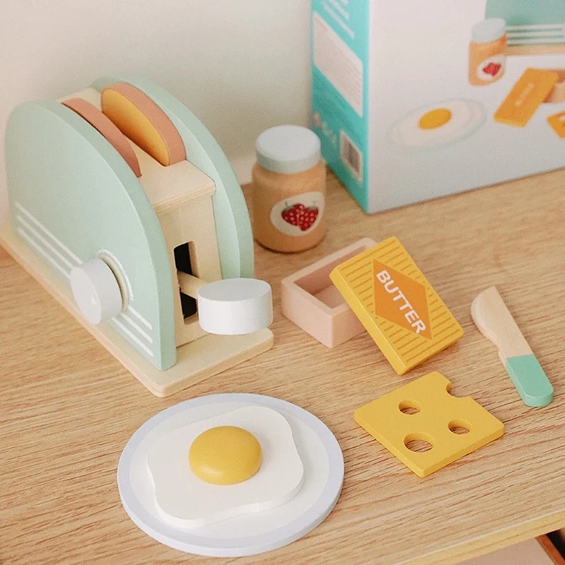 Wooden Simulation Toaster Toy  - đánh giá và giá Kids Outdoor Kitchen Set