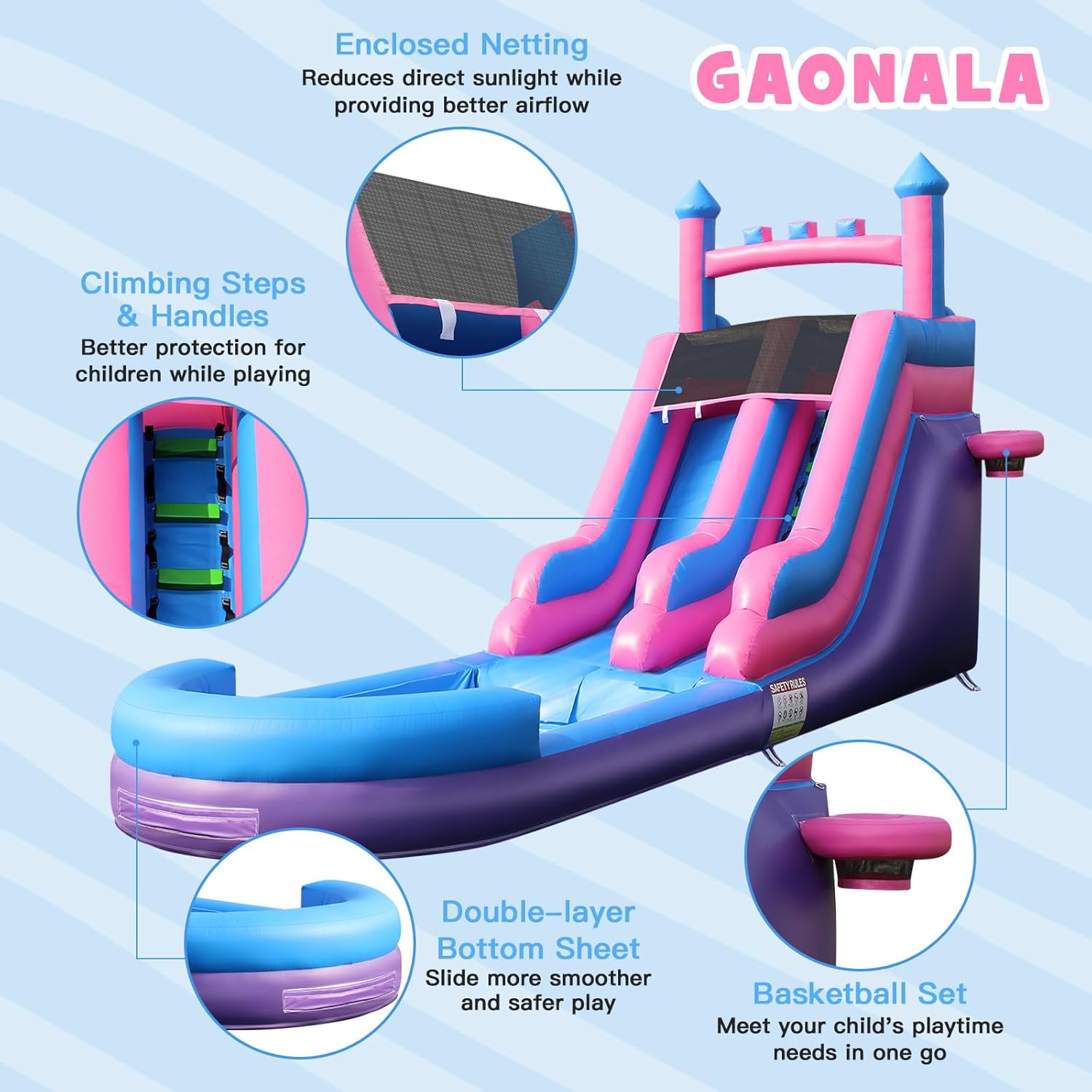 26.2 FT Heavy Duty Inflatable  - đánh giá và giá Kids Outdoor Inflatable Water Slide