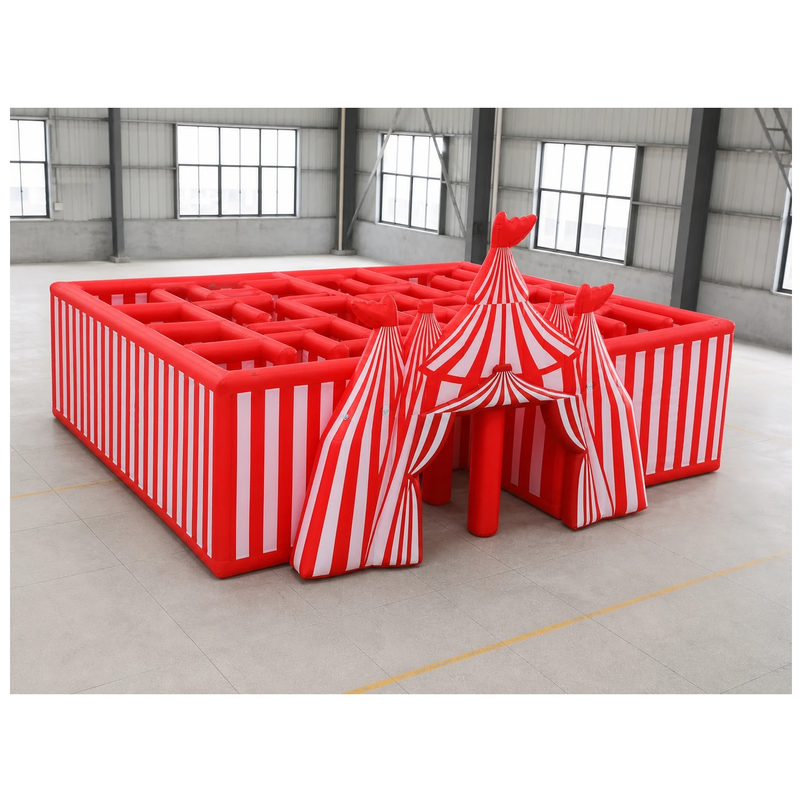 Mê cung bơm hơi lớn màu đỏ trắ - đánh giá và giá Kids Outdoor Venues
