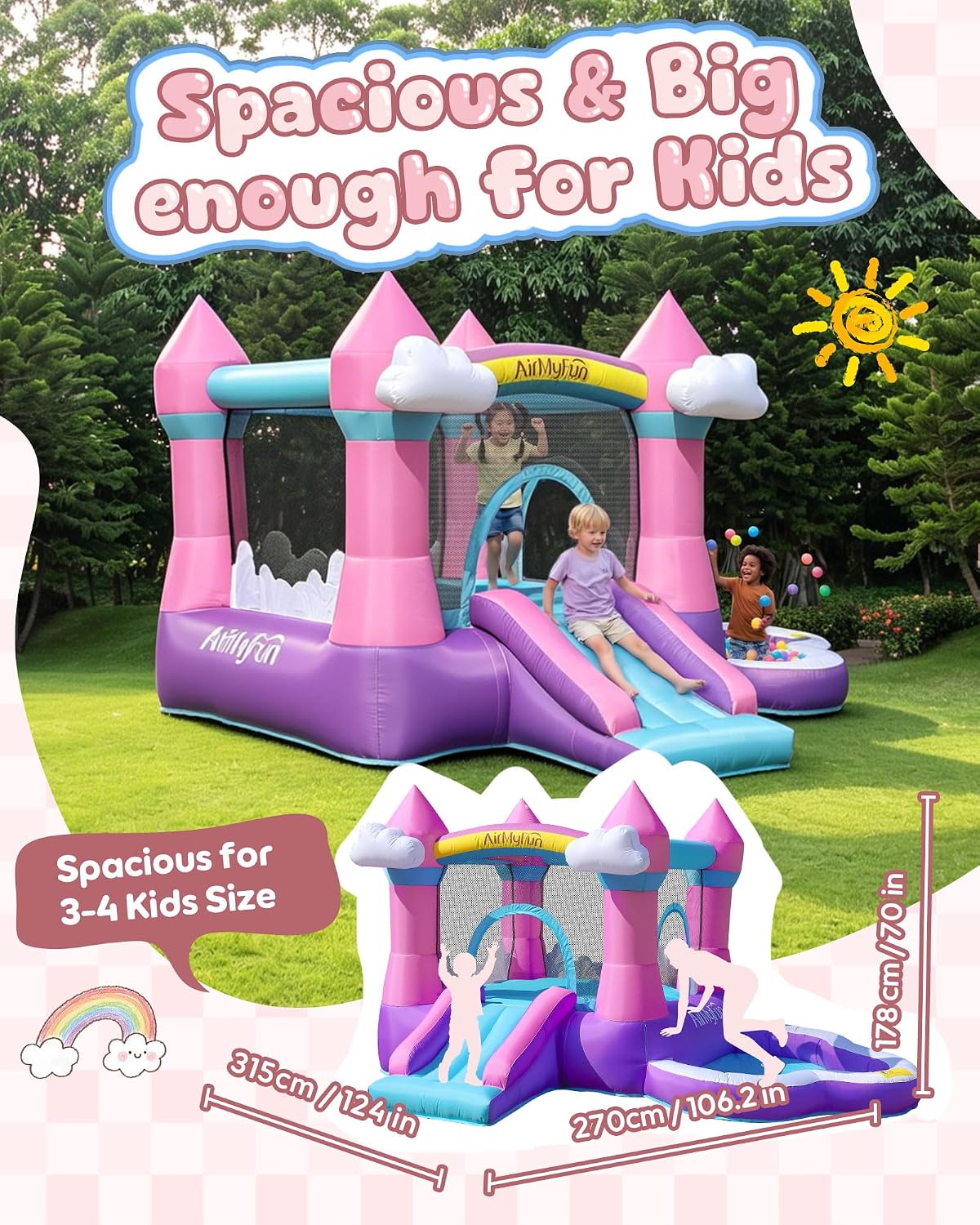 Pink Indoor/Outdoor Inflatable - đánh giá và giá Kids Outdoor Inflatable Water Slide