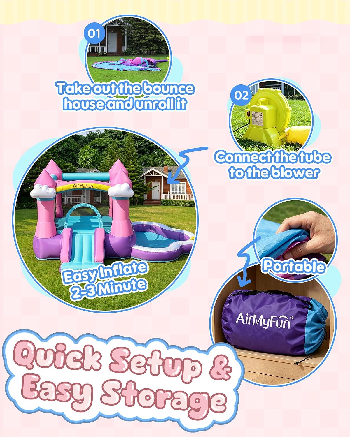 Pink Indoor/Outdoor Inflatable - đánh giá và giá Kids Outdoor Inflatable Water Slide