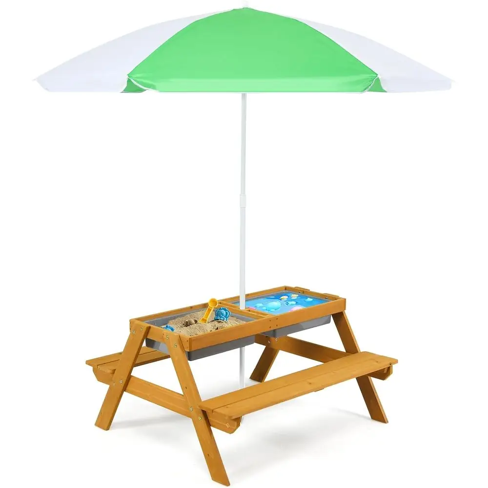 3-in-1 Height-Adjustable Umbre - đánh giá và giá Kids Outdoor Table With Umbrella