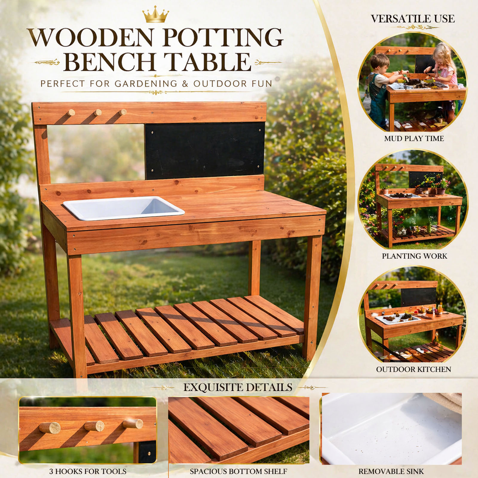 Wooden Potting Benches For Chi - đánh giá và giá Kids Outdoor Garden