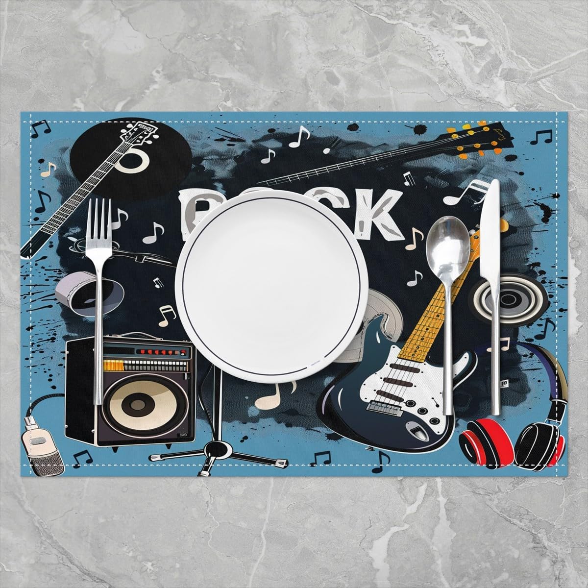 Rock Music Placemats Set of 4  - đánh giá và giá Kids Outdoor Kitchen Set