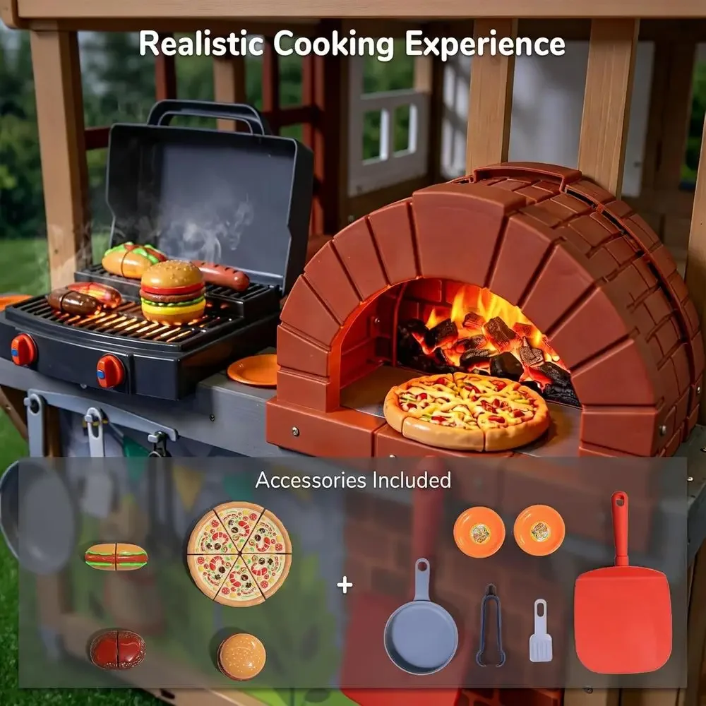 Kids Outdoor Wooden Playhouse, - đánh giá và giá Kids Outdoor Grill