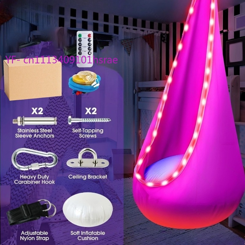 Glowing LED Inflatable Hammock - đánh giá và giá Kids Outdoor Swing Chair