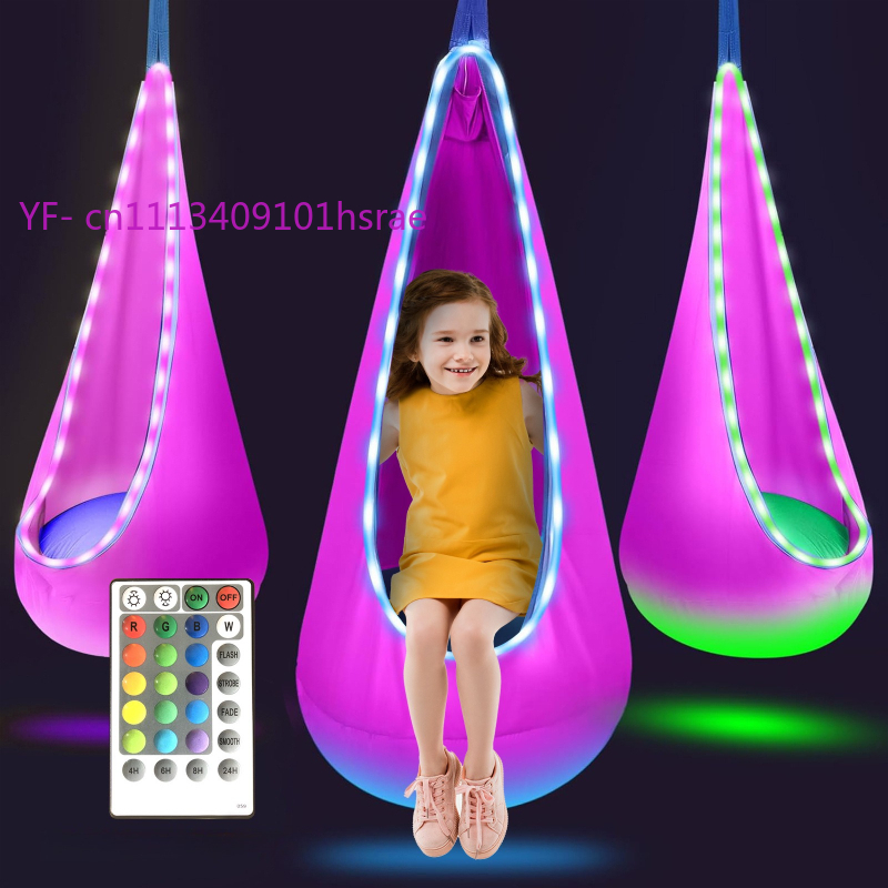 Glowing LED Inflatable Hammock - đánh giá và giá Kids Outdoor Swing Chair