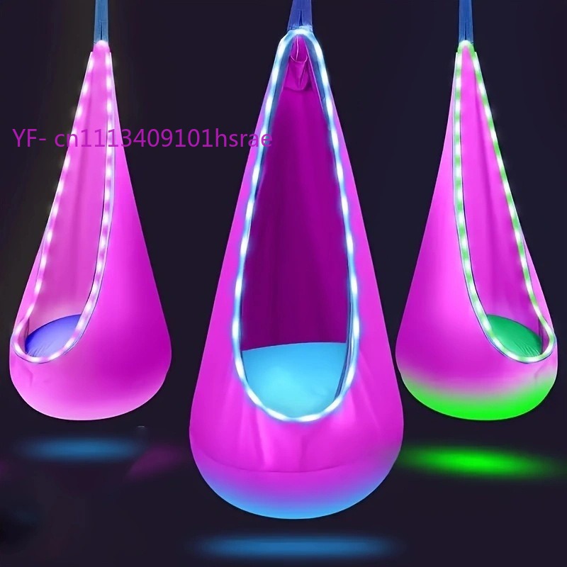 Glowing LED Inflatable Hammock - đánh giá và giá Kids Outdoor Swing Chair