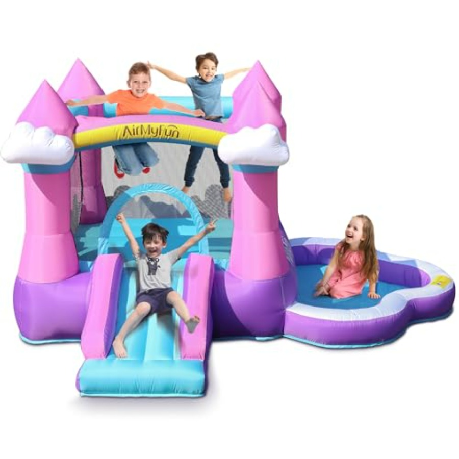 Pink inflatable bounce house f - đánh giá và giá Kids Outdoor Inflatable Water Slide
