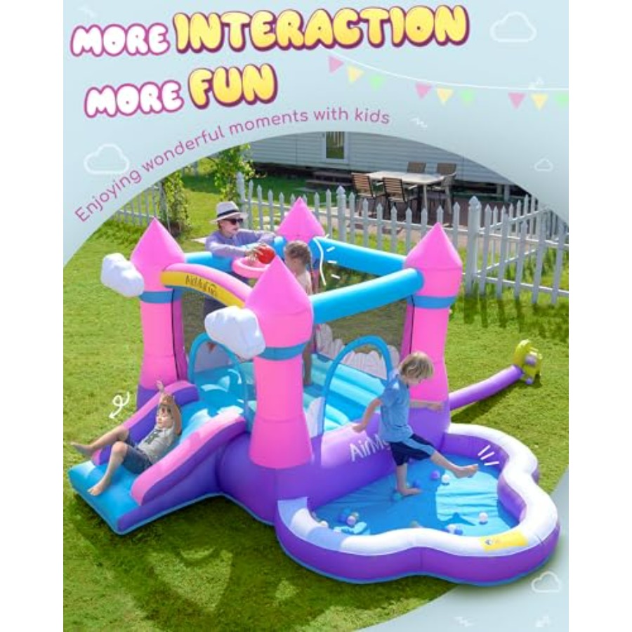 Pink inflatable bounce house f - đánh giá và giá Kids Outdoor Inflatable Water Slide