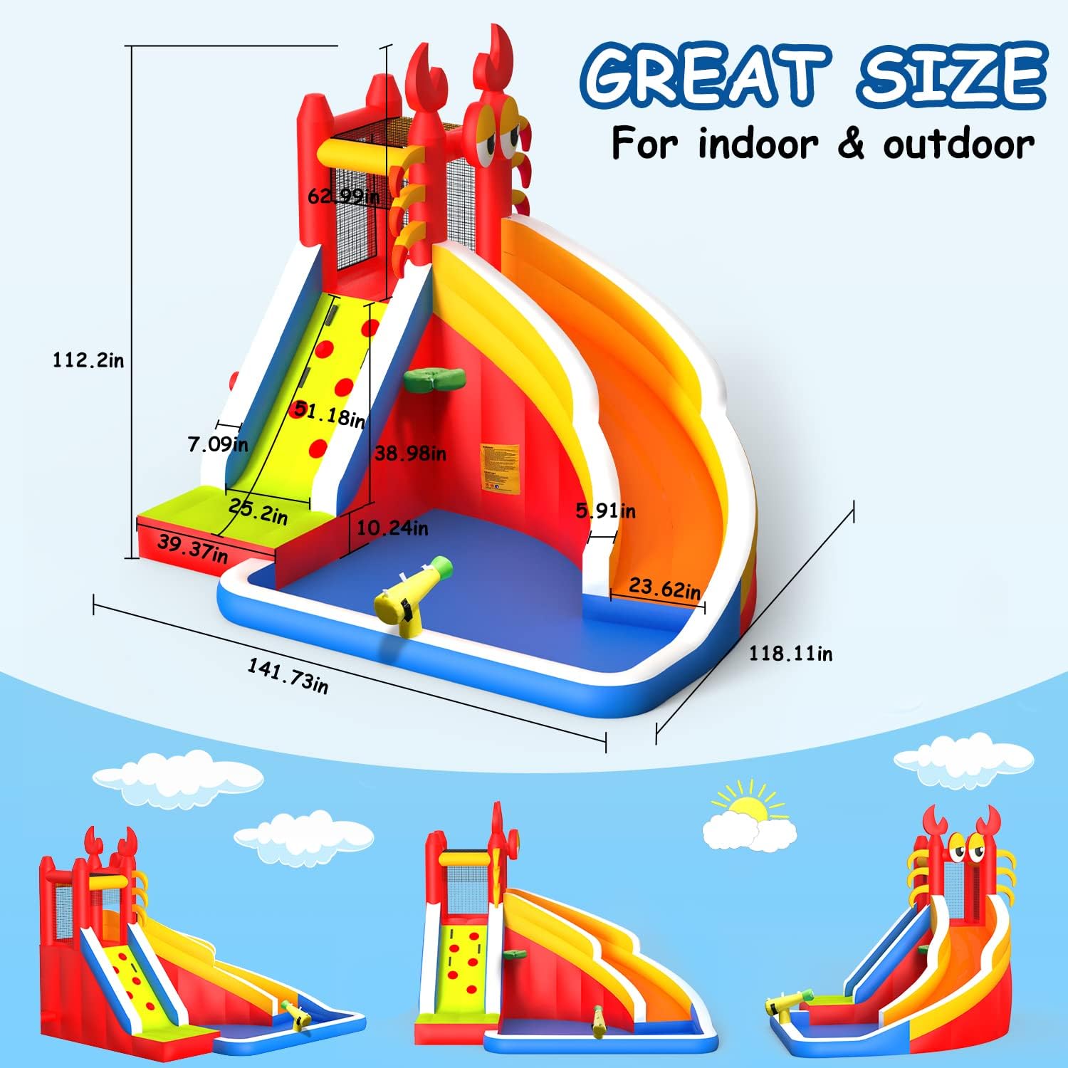 Large Inflatable Bounce House  - đánh giá và giá Kids Outdoor Climbing