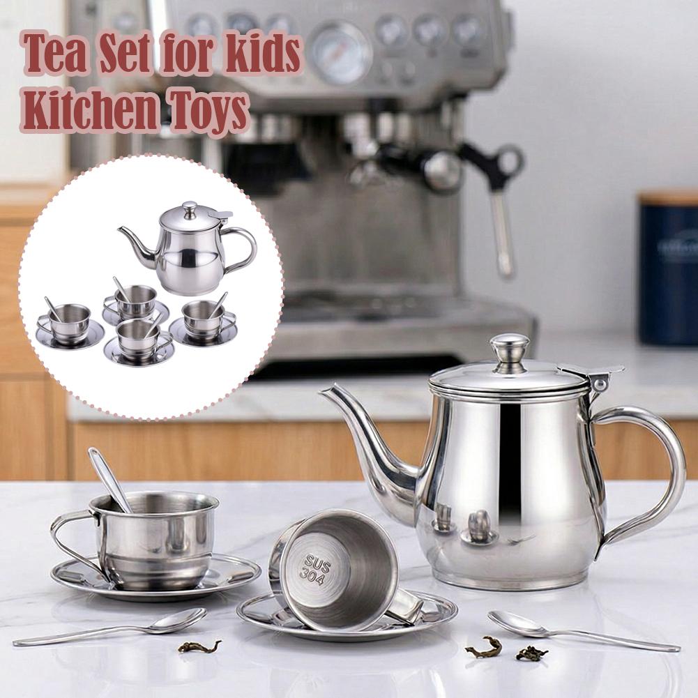Kids Stainless Steel Tea Set P - đánh giá và giá Kids Outdoor Kitchen Set