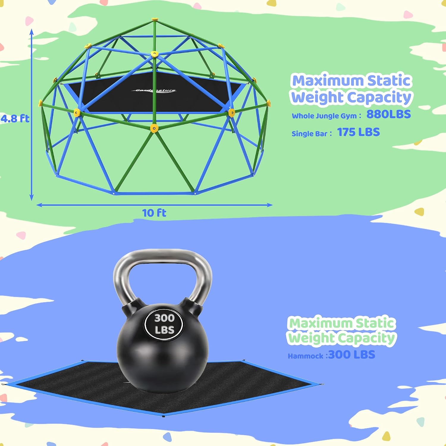 10FT Climbing Dome with Hammoc - đánh giá và giá Kids Outdoor Dome Climber