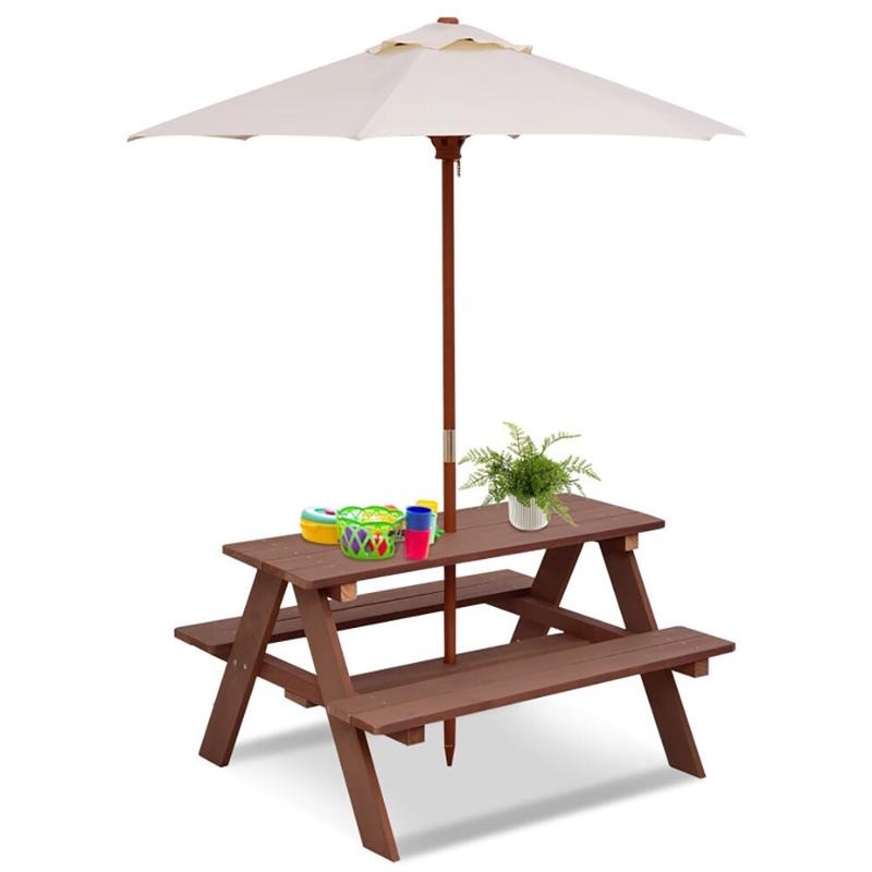 Outdoor 4-Seat Kids Picnic Tab - đánh giá và giá Kids Outdoor Table With Umbrella