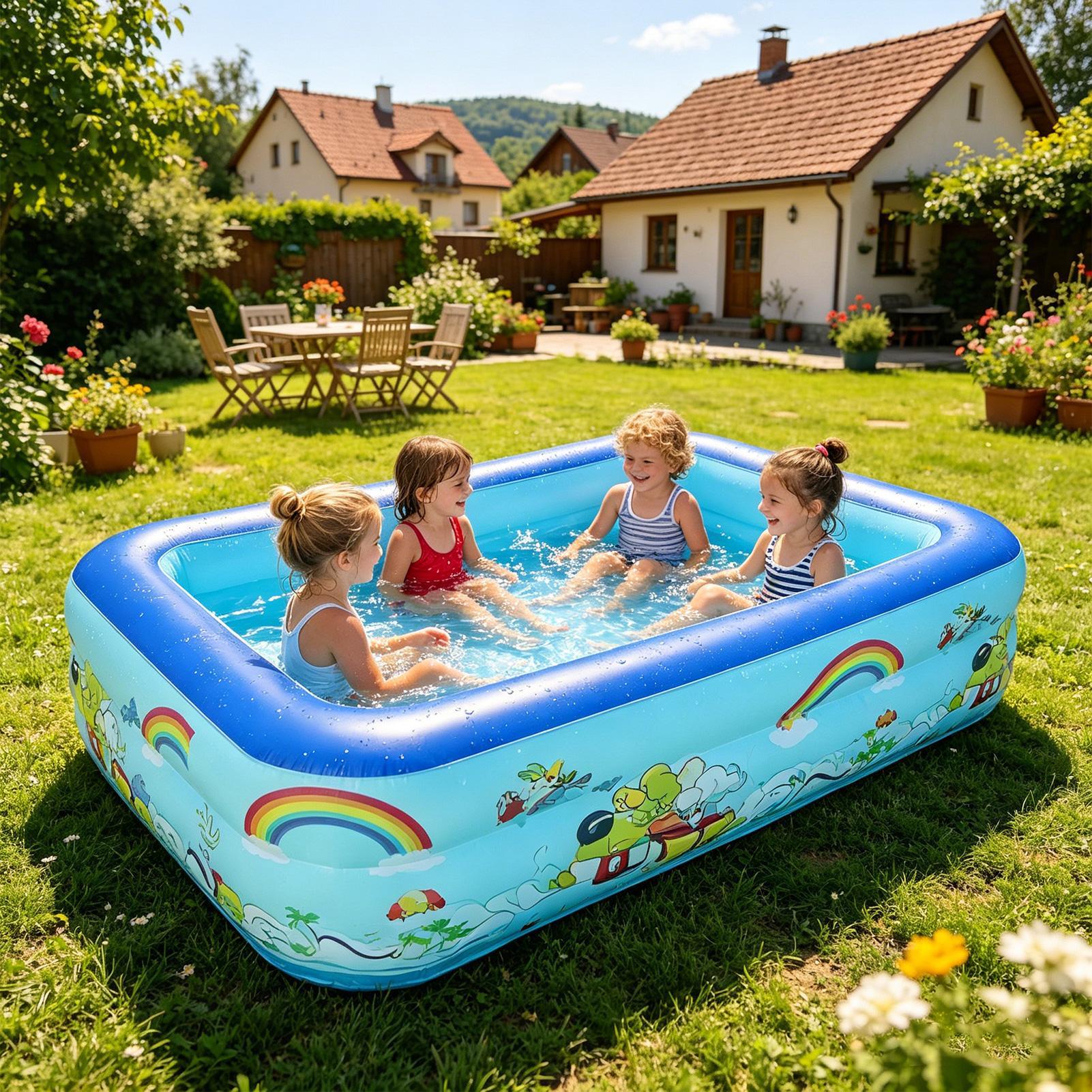 Inflatable Swimming Pool Large - đánh giá và giá Kids Outdoor Frame