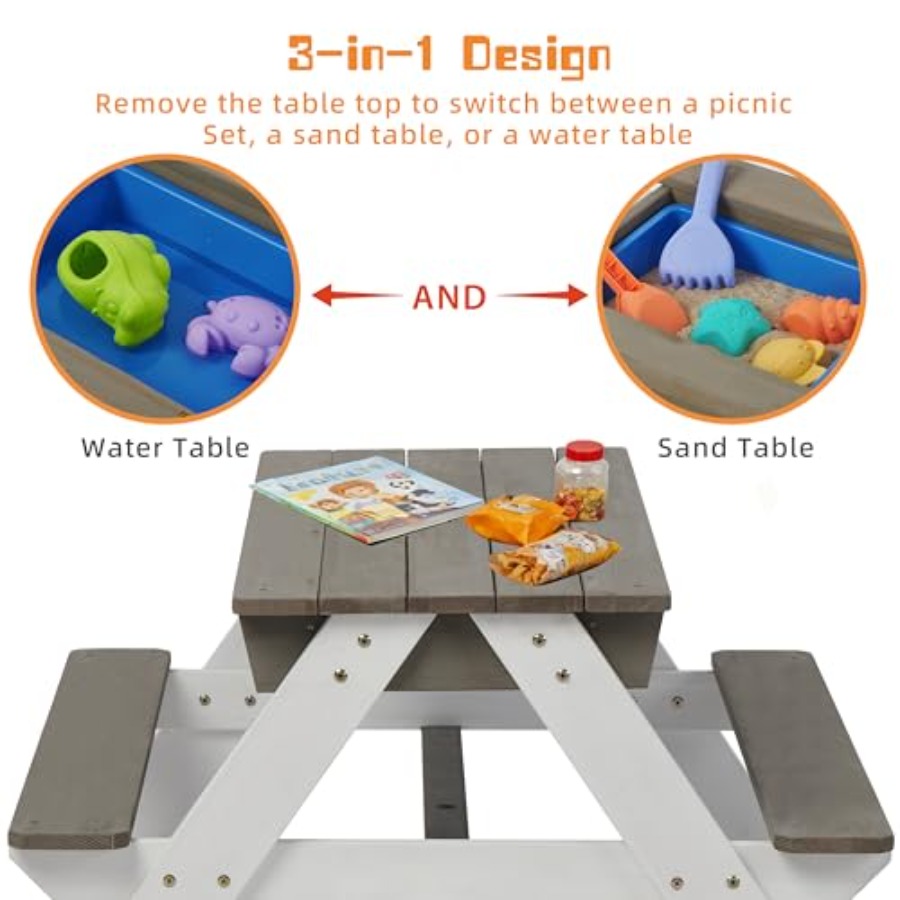 Outdoor backyard patio picnic  - đánh giá và giá Kids Outdoor Table With Umbrella