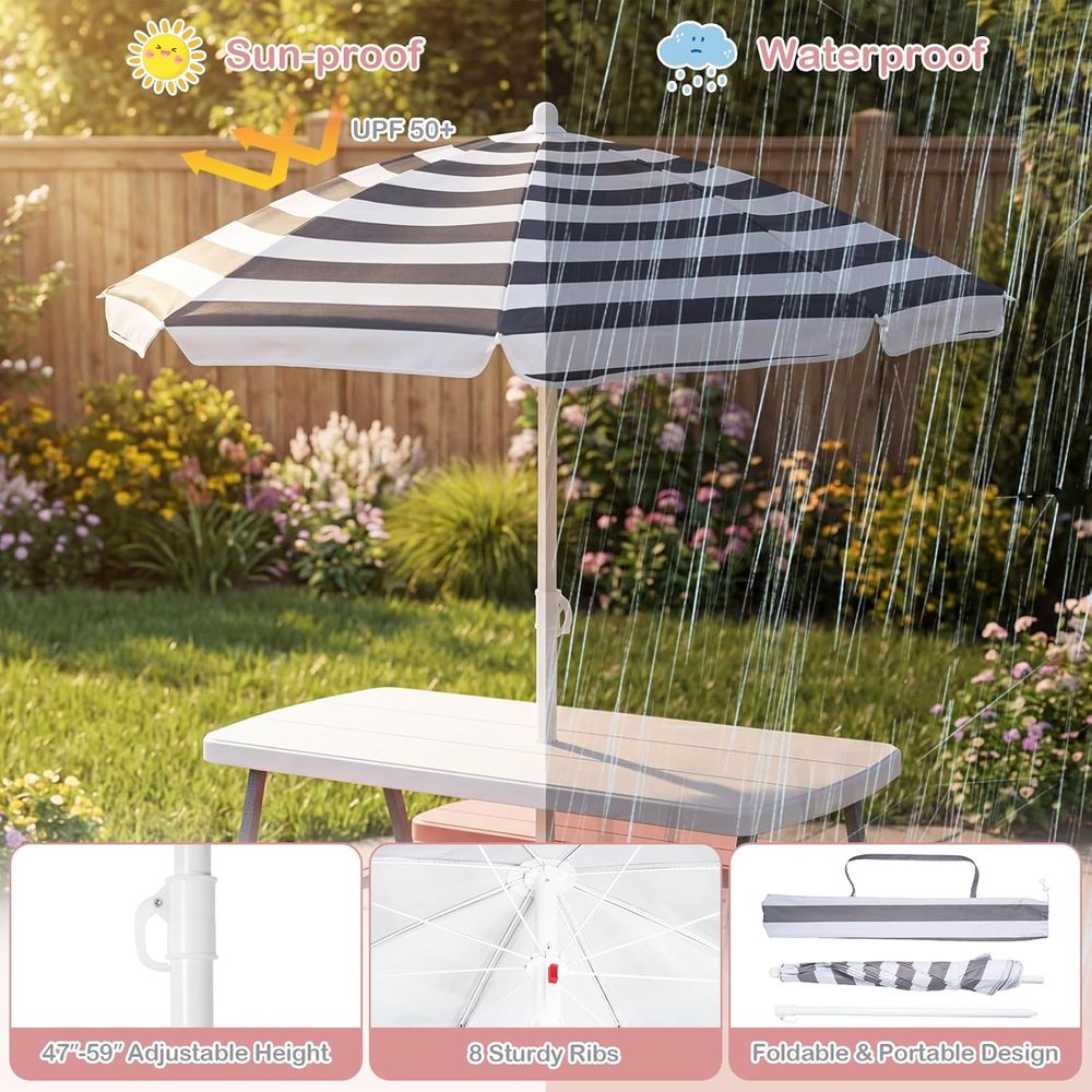 Kids Picnic Table, Toddler Out - đánh giá và giá Kids Outdoor Table With Umbrella
